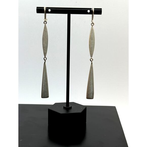 Jane Diaz Sterling Silver Long Slinky Drop Earrings - Picture 2 of 2
